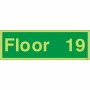 Glow in the Dark Floor 19 Identification Sign