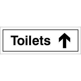 Toilets arrow up door sign